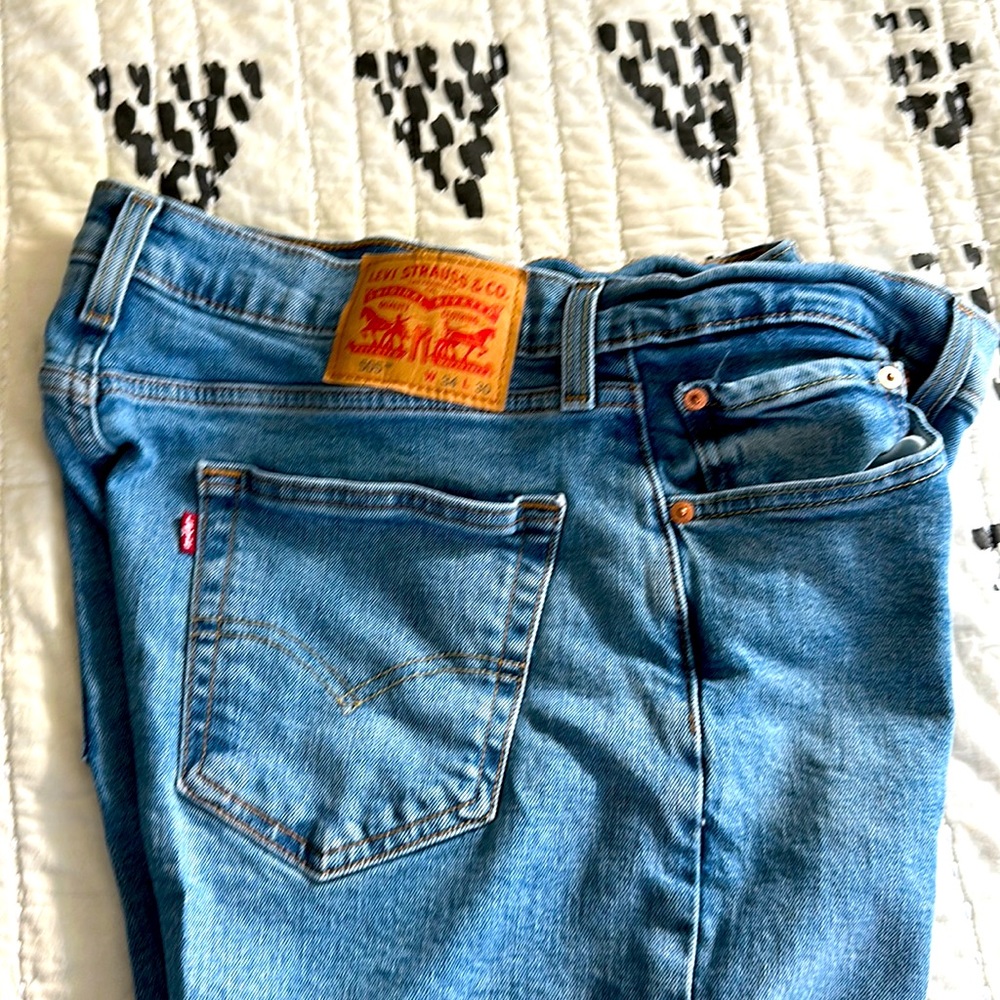 Levi’s 505 light blue Jeans.  In great shape